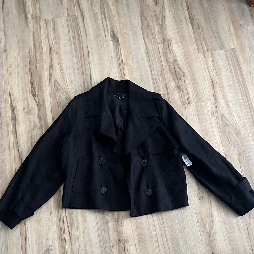 banana republic double breasted linen jacket
